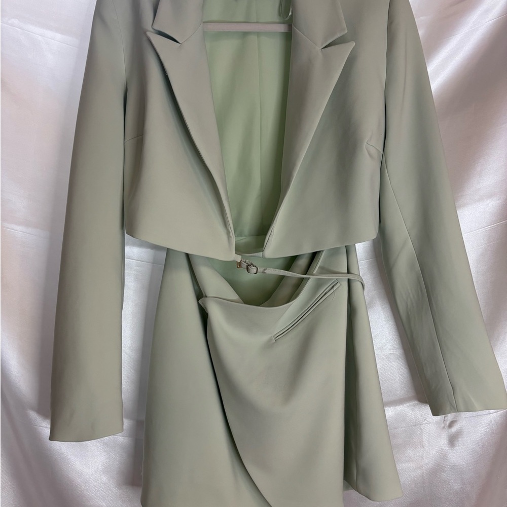 Zara Mint Green Blazer Dress